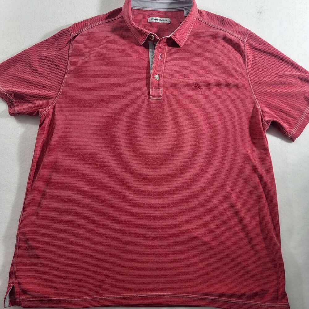 Tommy Bahama Polo Shirt Mens XL Pink Golf Casual Outdoors Marlin Cotton